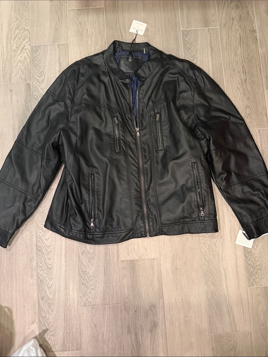 Calvin Klein Other - Calvin Klein Men's Black Leather Jacket Size XXL NWT